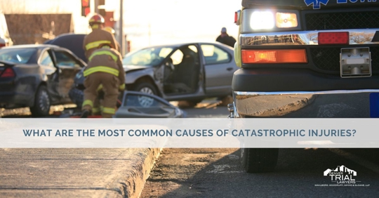 Car accident scene with EMT workers.