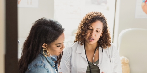 doctor talking to patient