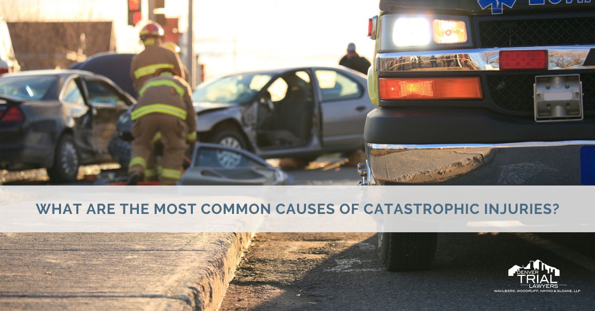 Car accident scene with EMT workers.